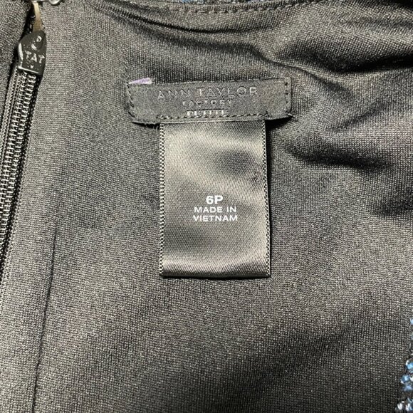 Ann Taylor Factory Sleeveless Dress - Black/Blue 6P - Picture 3 of 7